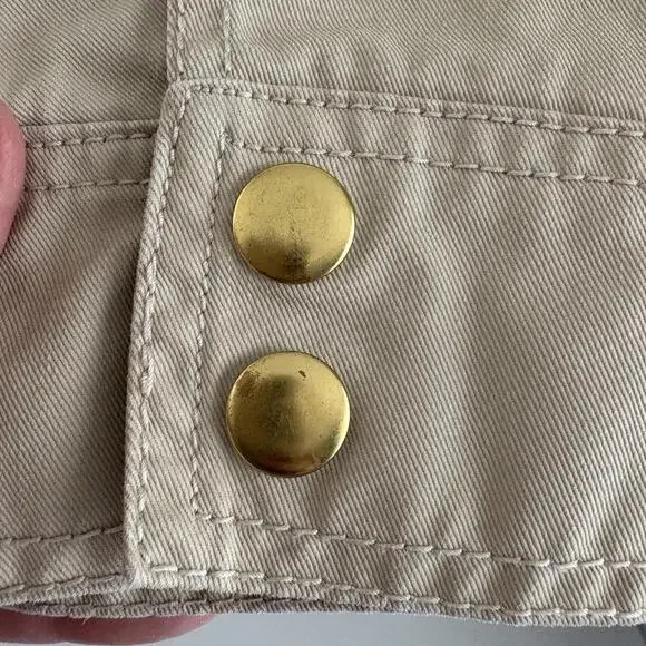 J.Crew | Women’s Beige Tan Khaki Medium Weight Jacket Zip Snap Pockets Size S - Picture 8 of 8